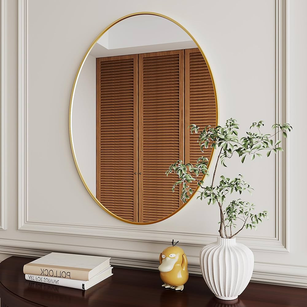 AUYHM Gold Oval Bathroom Mirror, 24x36, Wall Mount, 864 sq inches | Amazon (US)