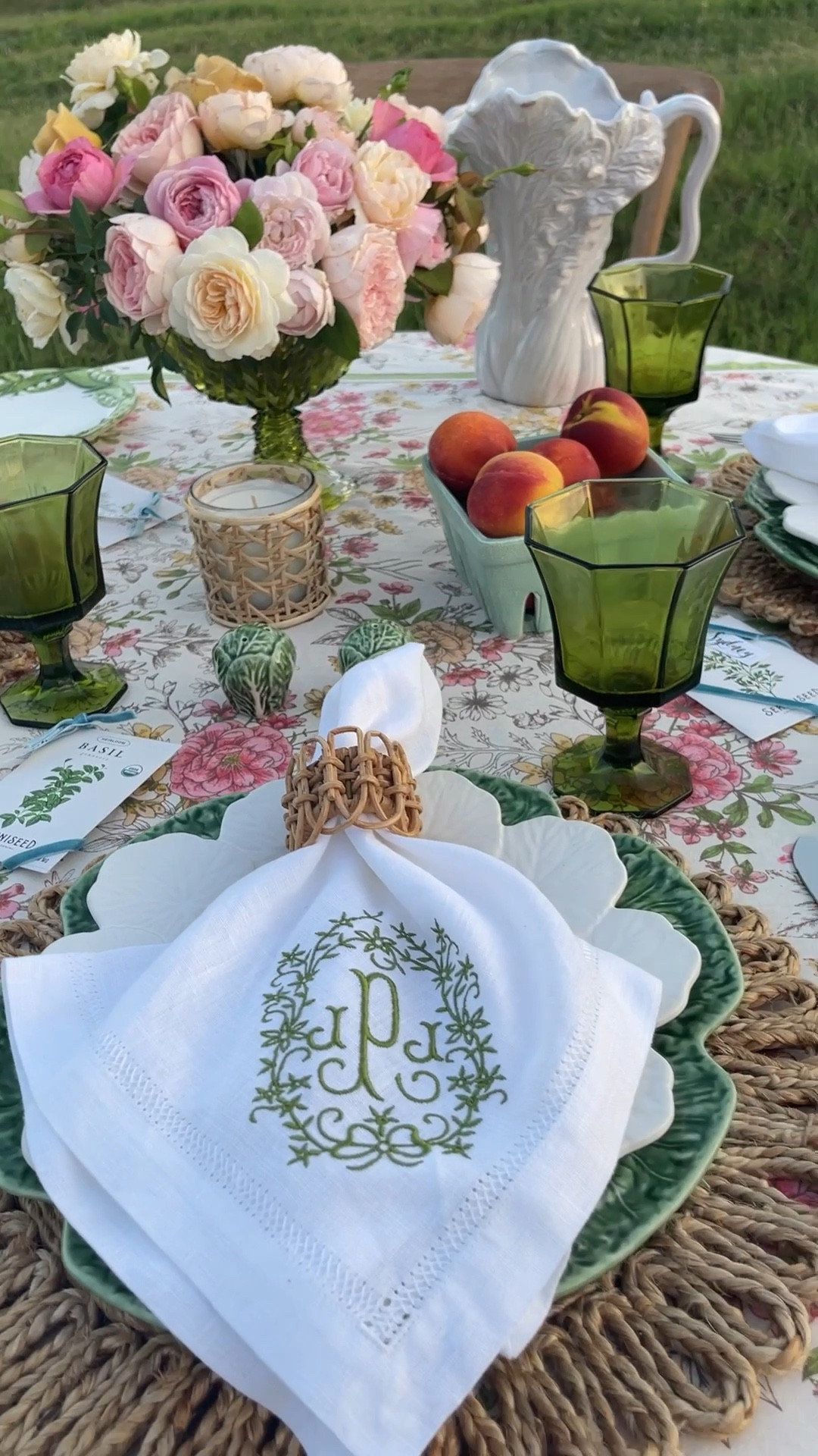 Garden Floral Cotton/Linen Tablecloth