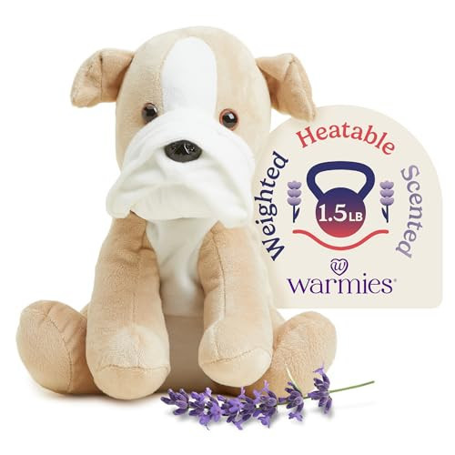 warmies Microwavable & Weighted Stuffed Animal, Bull Dog - Heating Pad Plushie - Weighted Plush Stress Relief Toy - Cute Stuffed Animals Gift - for Adults & Children (Boys, Girls, Babies & Toddlers) | Amazon (US)