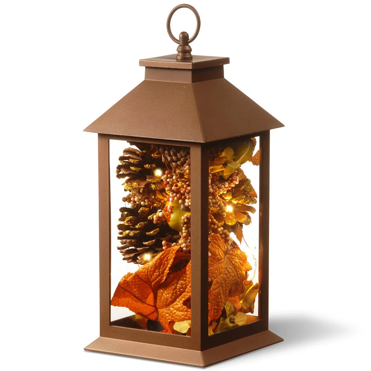 12" Decorative Autumn Lantern with LED Lights | Wayfair North America