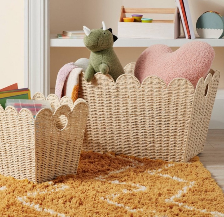 My favorite scalloped edge storage bins for kids room, nursery, play room or office 

I love this preppy look for less! 

#LTKKids #LTKBaby #LTKHome