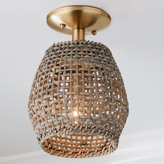 Young House Love Check Rattan Ceiling Light | Shades of Light