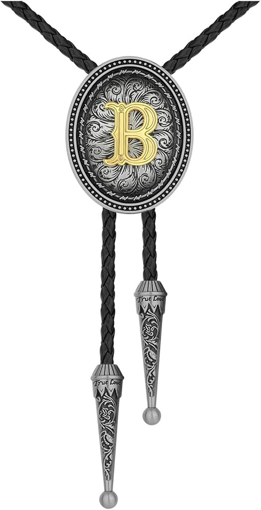 HUABOLA CALYN Bolo tie for Men, Western Cowboy Golden Alphabet Initial Letter ABCDJMR to Y Costum... | Amazon (US)