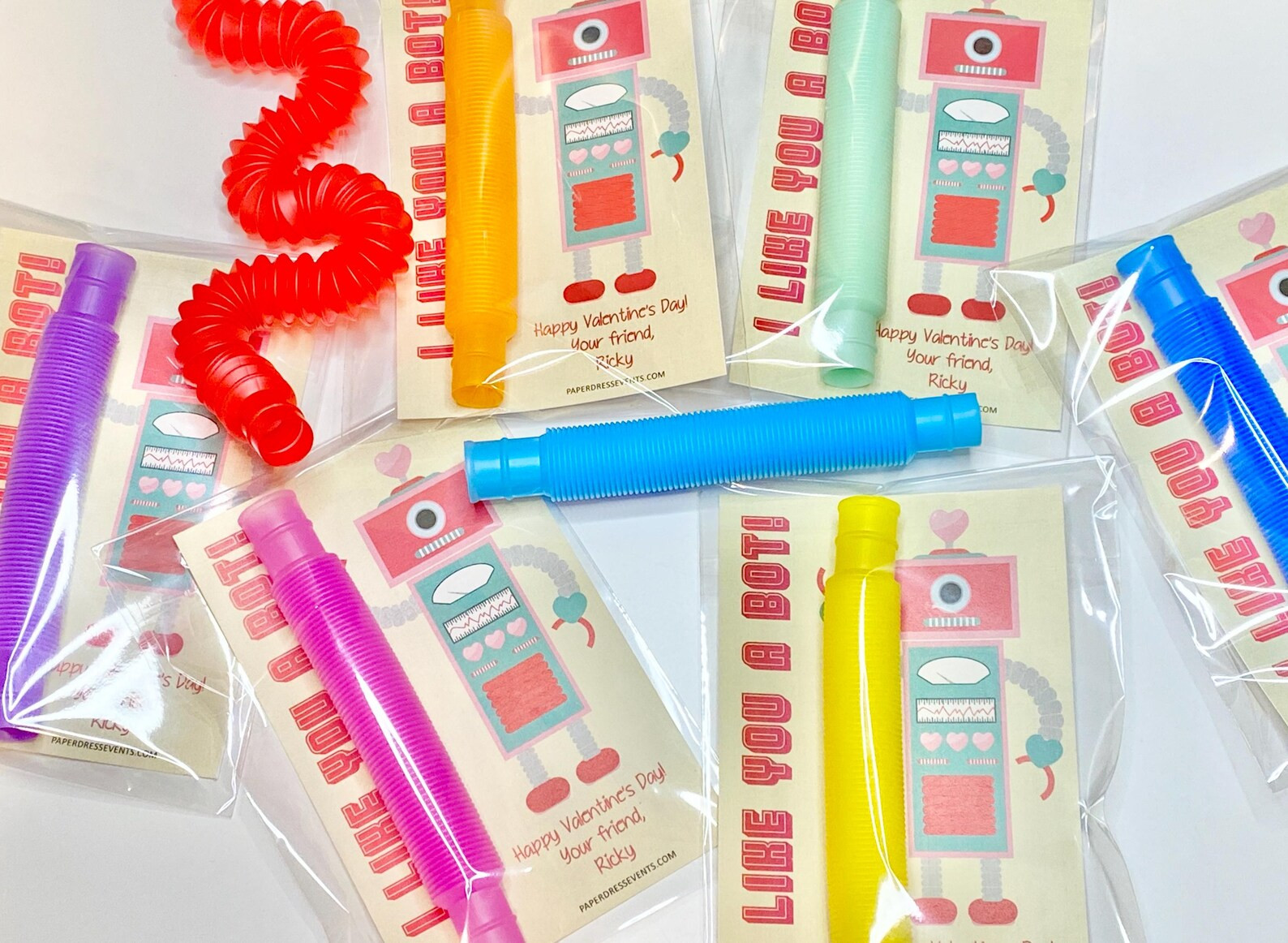 I Like You a Bot Valentine - Pop Tube Valentine - Toddler Kids - Etsy | Etsy (US)