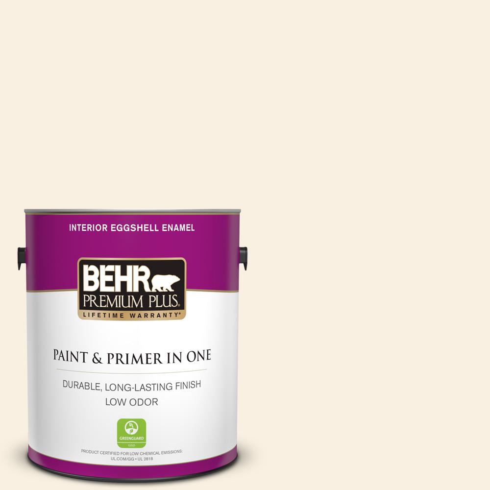 BEHR PREMIUM PLUS 1 gal. #M230-1 Sweet Coconut Milk Eggshell Enamel Low Odor Interior Paint and P... | The Home Depot