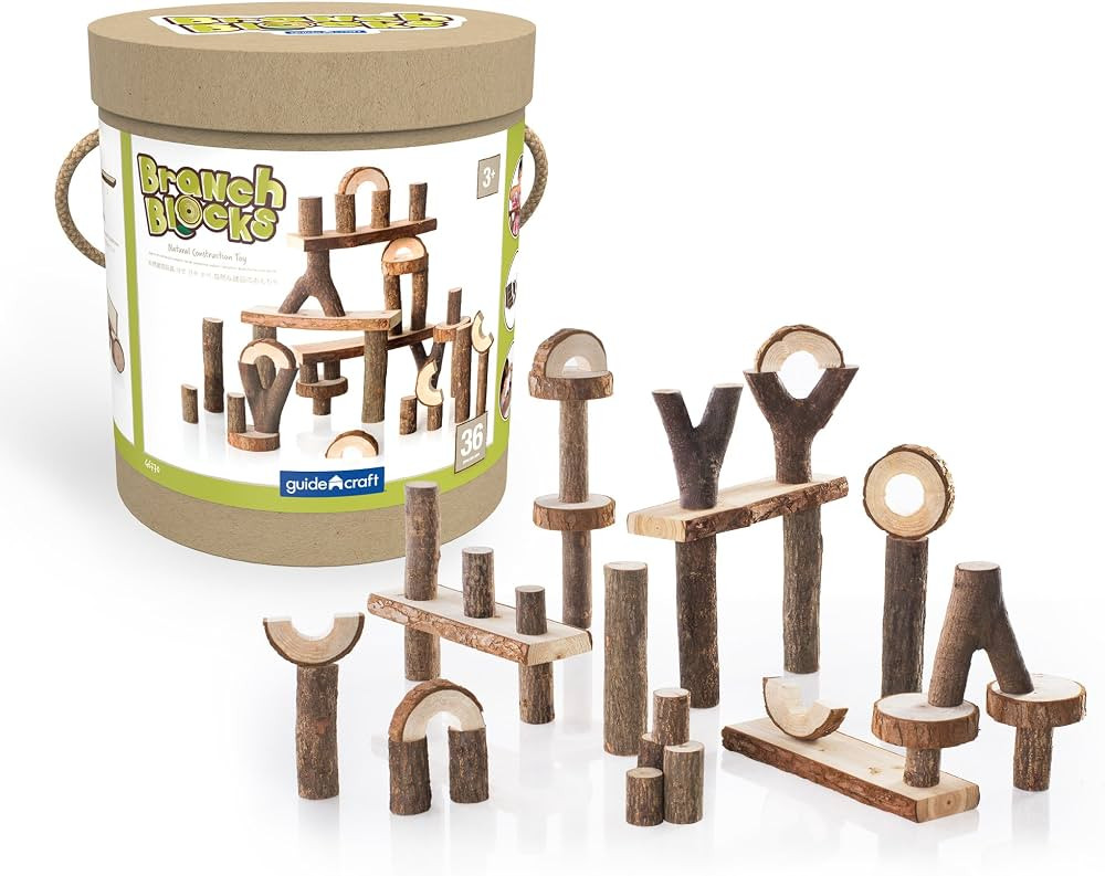 Guidecraft Branch Blocks - 36 Piece Kid's Wooden Unit Building Set, Stacking Sorting Toy for Todd... | Amazon (US)