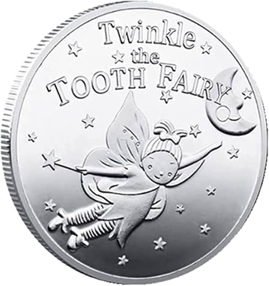 Tooth Fairy Gift Coin Double Sided Commemorative Coin Metal Engraved Patterns Keepsake for Kids | Amazon (US)