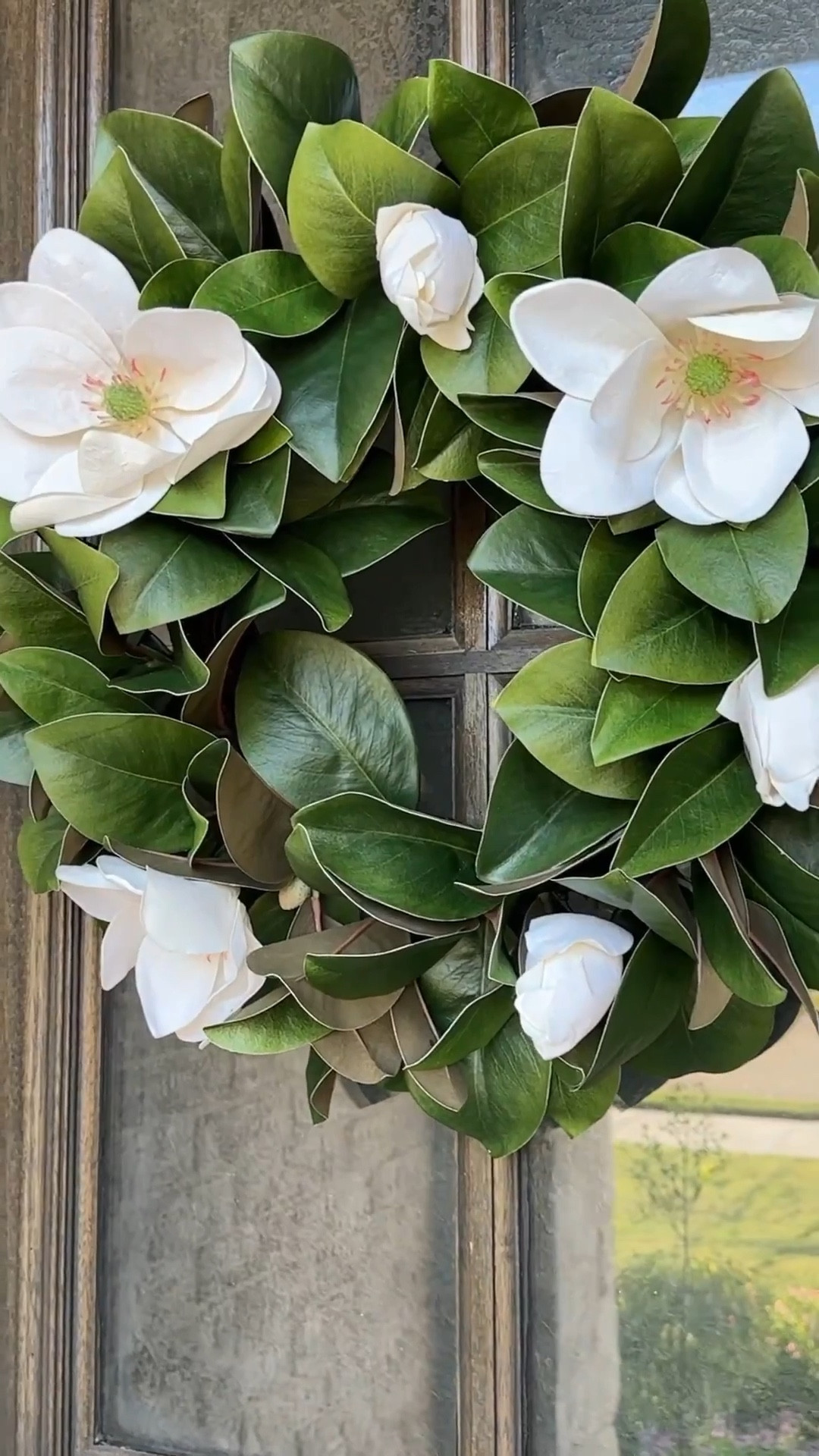 Post holiday front porch wreath - magnolia wreath on sale 