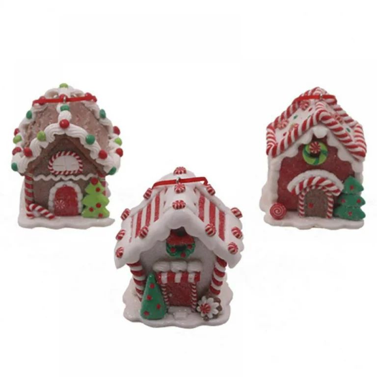 3Pcs Christmas Gingerbread House Ornaments Resin Christmas Tree Ornaments for Christmas Tree Holi... | Walmart (US)