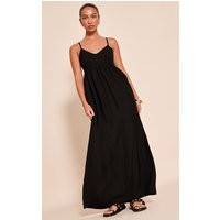 Black Textured Strappy Scoop Neck Sleeveless Maxi Dress | PrettyLittleThing US