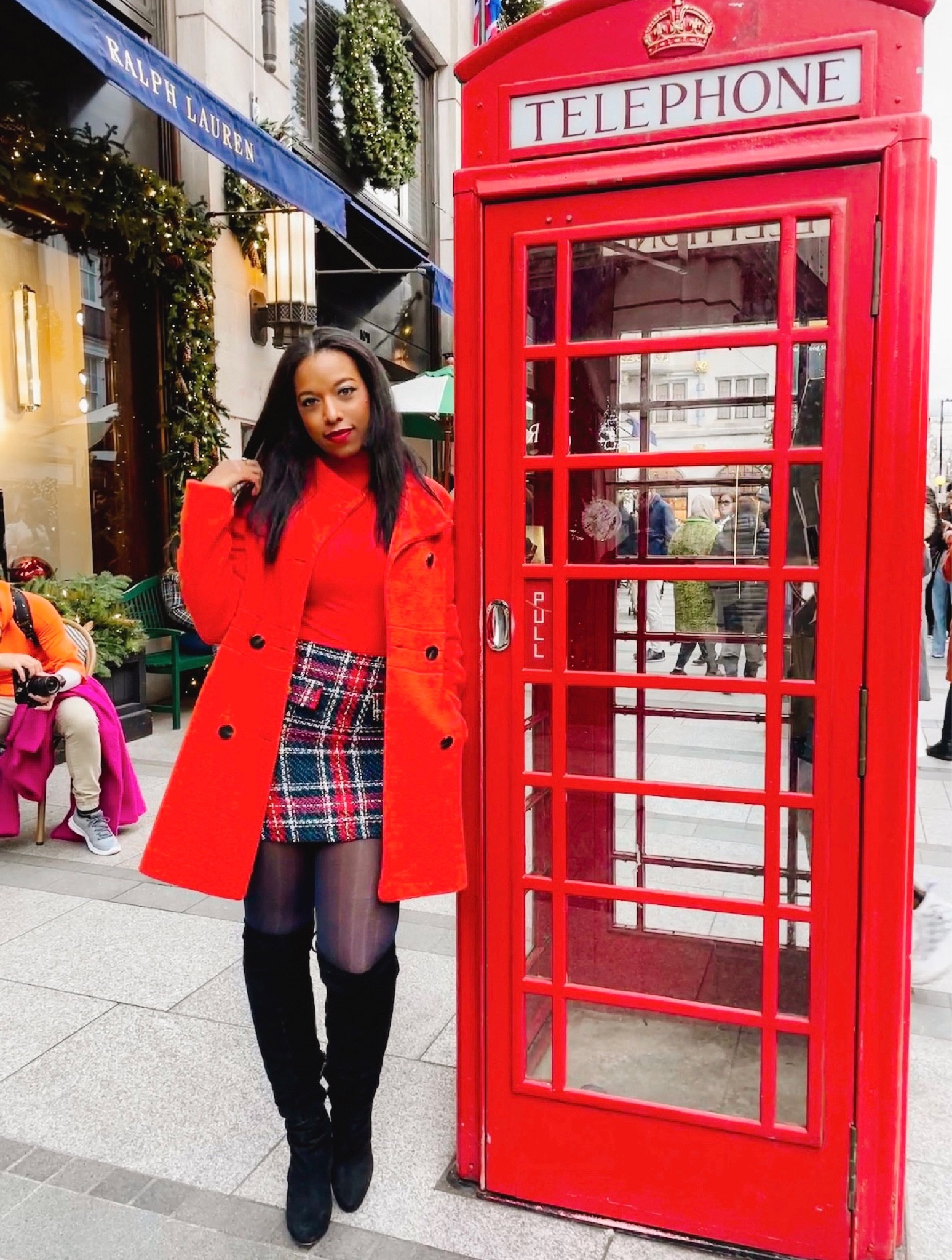 London Outfit! Red double breasted wool coat / red turtleneck/high waisted tweed mini skirt/over the knee high boots 
#amazonfinds #sunkissedcomplexion 

#LTKstyletip #LTKeurope #LTKHoliday