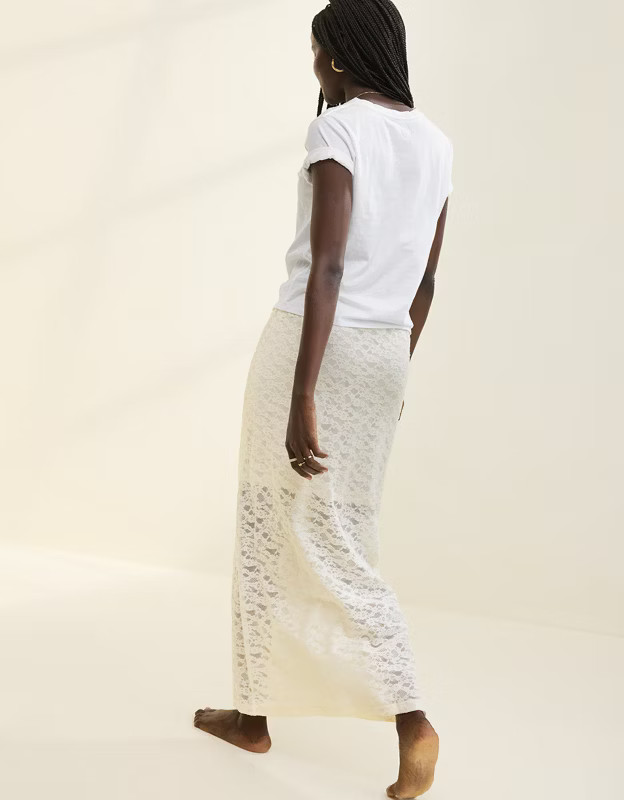Aerie Vintage Lace Midi Skirt | Aerie