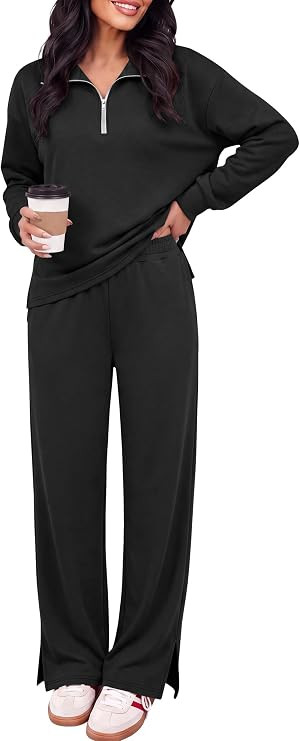 ANRABESS Two Piece Sets for Women Half Zip Sweatsuits | Amazon (US)