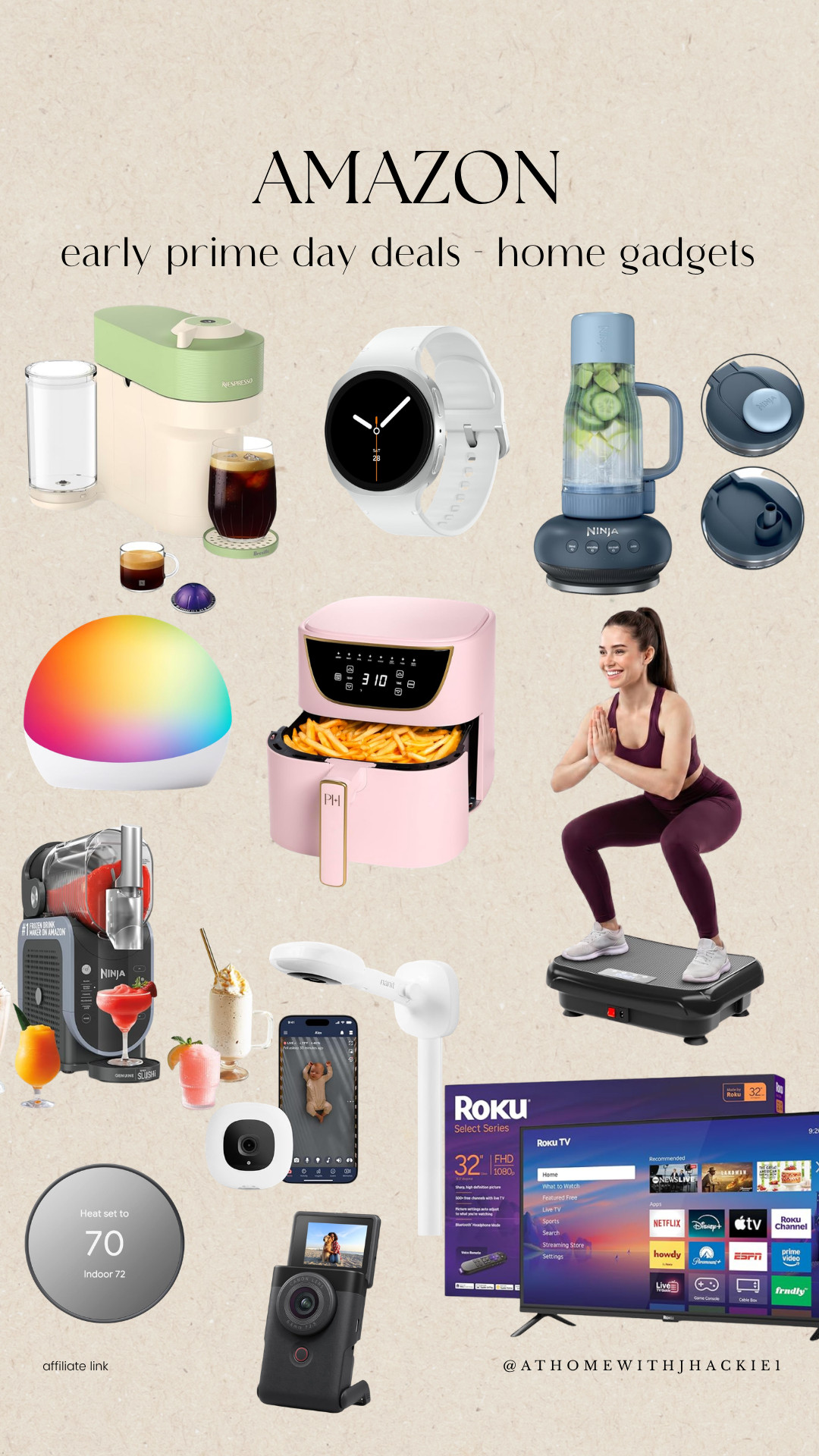 Amazon Early Prime Day Deals – Home Gadgets, Amazon gadgets, Prime Day deals, home gadgets, smart home devices, Amazon finds, Ninja blender, Nespresso machine, air fryer deals, Roku TV, Google Nest thermostat, indoor security camera, baby monitor, smart lighting, vibration plate, kitchen gadgets, coffee bar essentials, wellness gadgets, home technology, smart home upgrades, viral Amazon products, must have gadgets, tech deals, household essentials, Prime Day favorites

#LTKSaleAlert