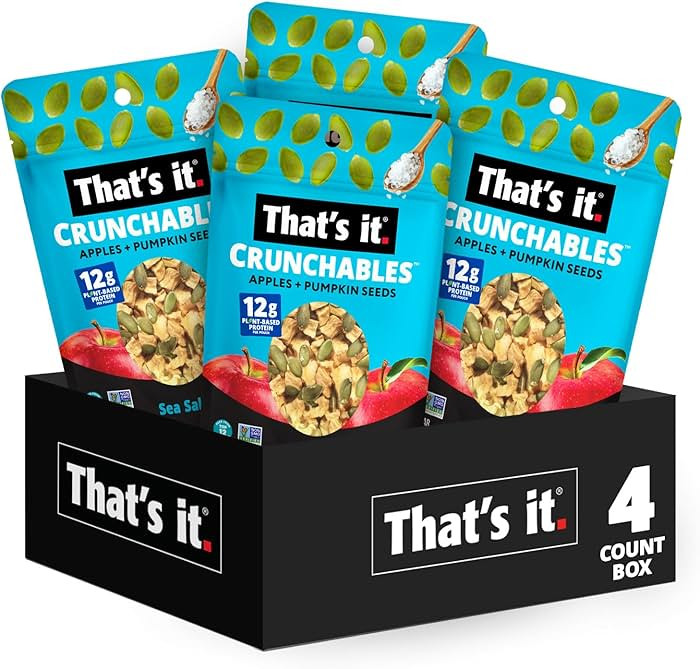 That's it. Crunchables (Apple + Sea Salt) Plant Based Protein, Gluten-Free Crunchy Snack Mix, (4 ... | Amazon (US)