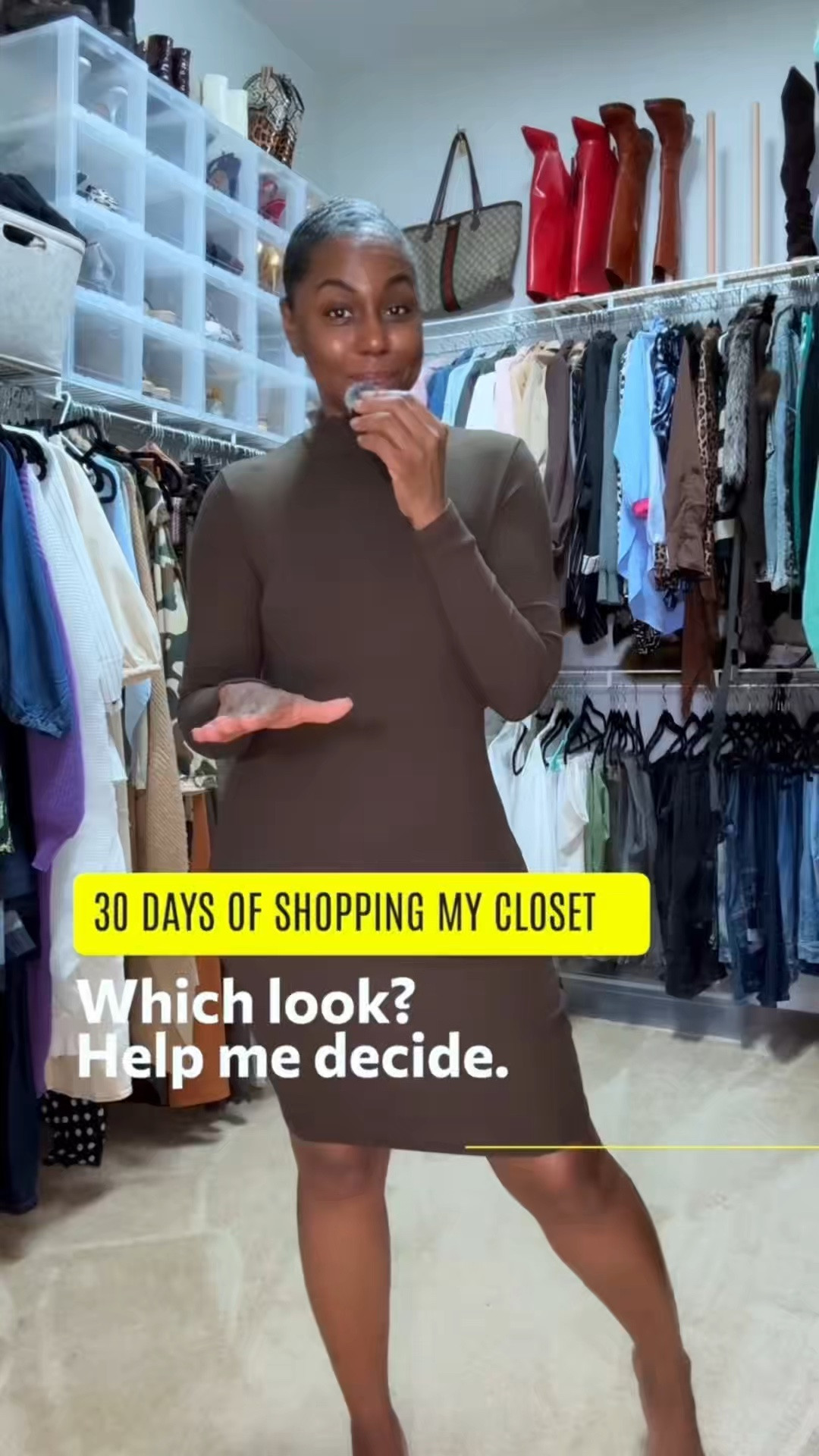 Help me decide! Which one should be my NEXT Shopping My Closet look? 👀 1, 2 or 3? 

Bought this Amazon dress back in March and apparently sent it straight into witness protection in my closet, cause I found her with the tags still on. 🤦🏾‍♀️ 😂

Well, TODAY she gets her chance! I styled her three ways, but I need the girls to make the final call.

Which one should be my next Shop My Closet look — 1, 2 or 3?! 👀👇🏾

Style it. Own it. SLAY it. 💋

#ShopMyCloset #FashionOver50 #Over50Style #StyleInspo #MikoSlaysFashion

#LTKootd #LTKvlog #LTKOver40