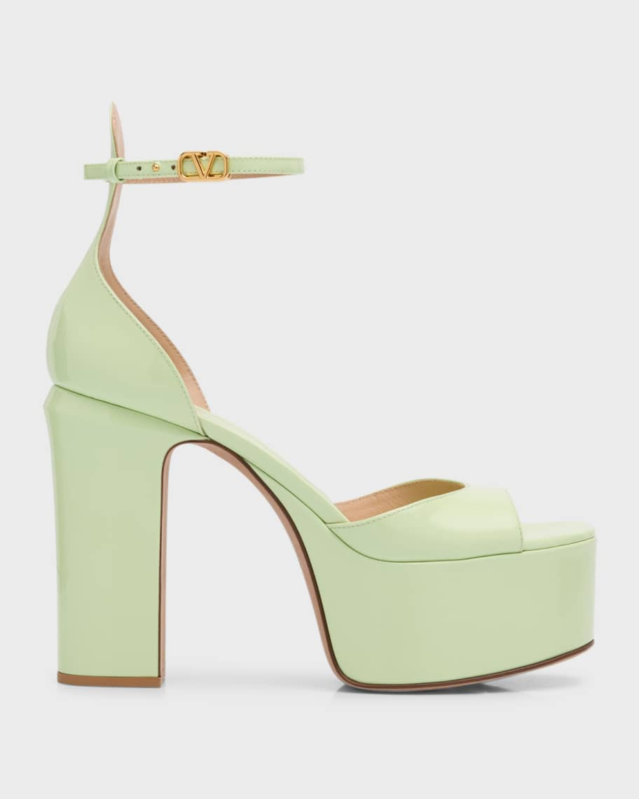 Patent Ankle-Strap Platform Sandals | Neiman Marcus