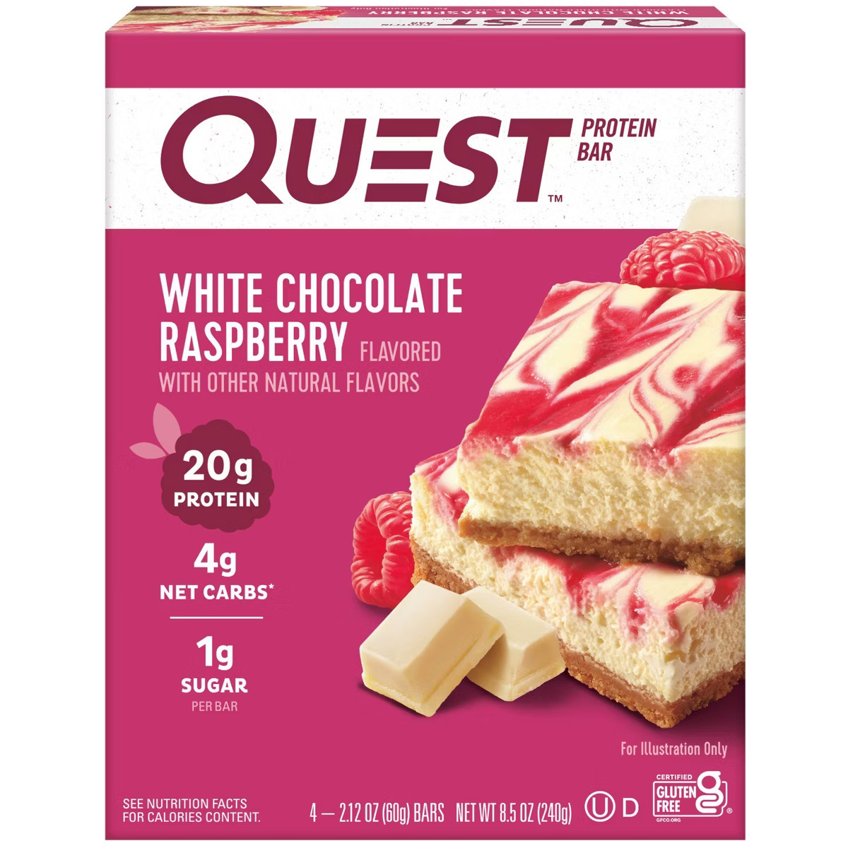 Quest Nutrition 20g Protein Bar - White Chocolate Raspberry | Target