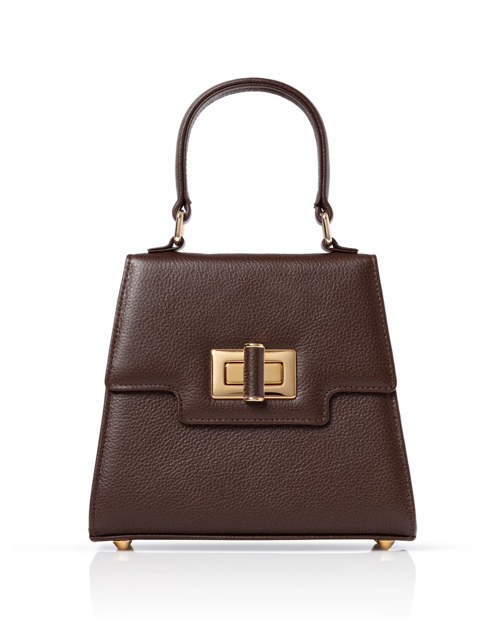 Mabel Chocolate Textured Leather Bag | Emmy London | Emmy London