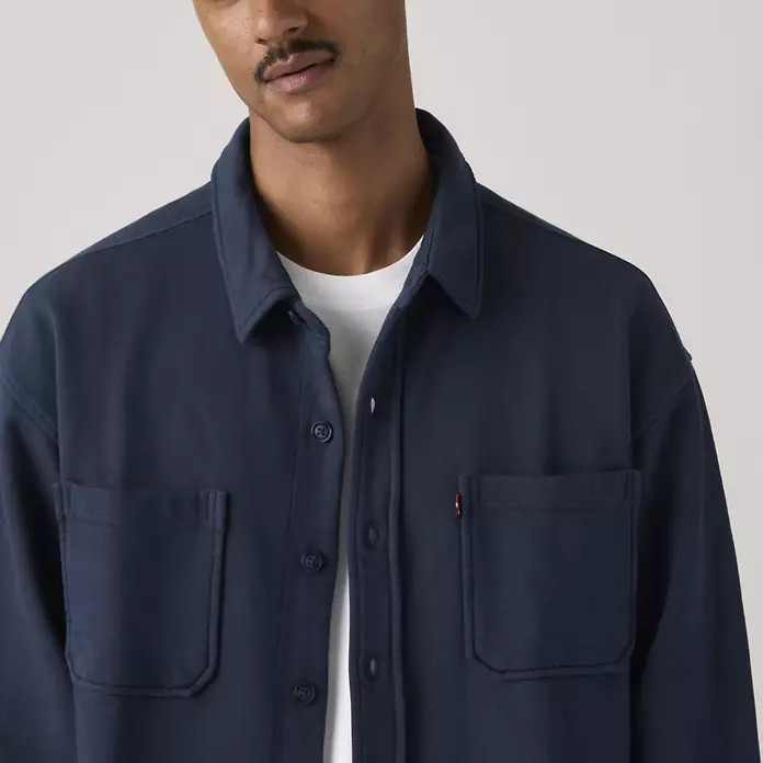 Boxy Knit Worker Garment Dye Sweatshirt - Blue | Levi's® US | Levi's US