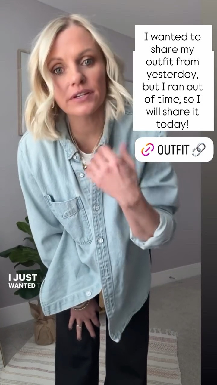 I wanted to share my outfit from yesterday, but I ran out of time, so I will share it today! This is what I wore on a work from home day! I love these trouser leggings! 
Pants- xsmall
Denim shirt- medium 

#LTKPetite #LTKOver40 #LTKootd