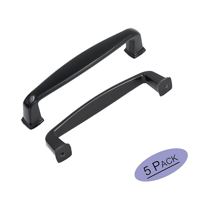 5Pack Goldenwarm Solid Cabinet Handles Flat Black Kitchen Furniture Hardware Drawer Door Pulls,Ce... | Amazon (US)