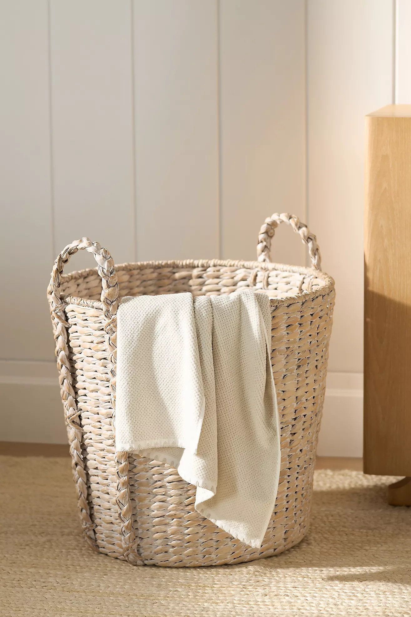 Oversized Whitewash Seagrass Basket | Anthropologie (US)