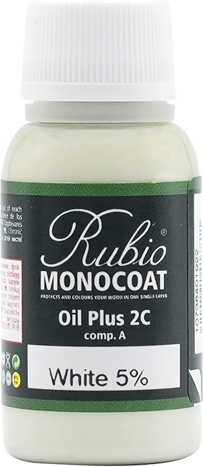 Rubio Monocoat Oil Plus Part A, 20 Milliliters, White 5%, Interior Wood Stain and Finish, Food Sa... | Amazon (US)