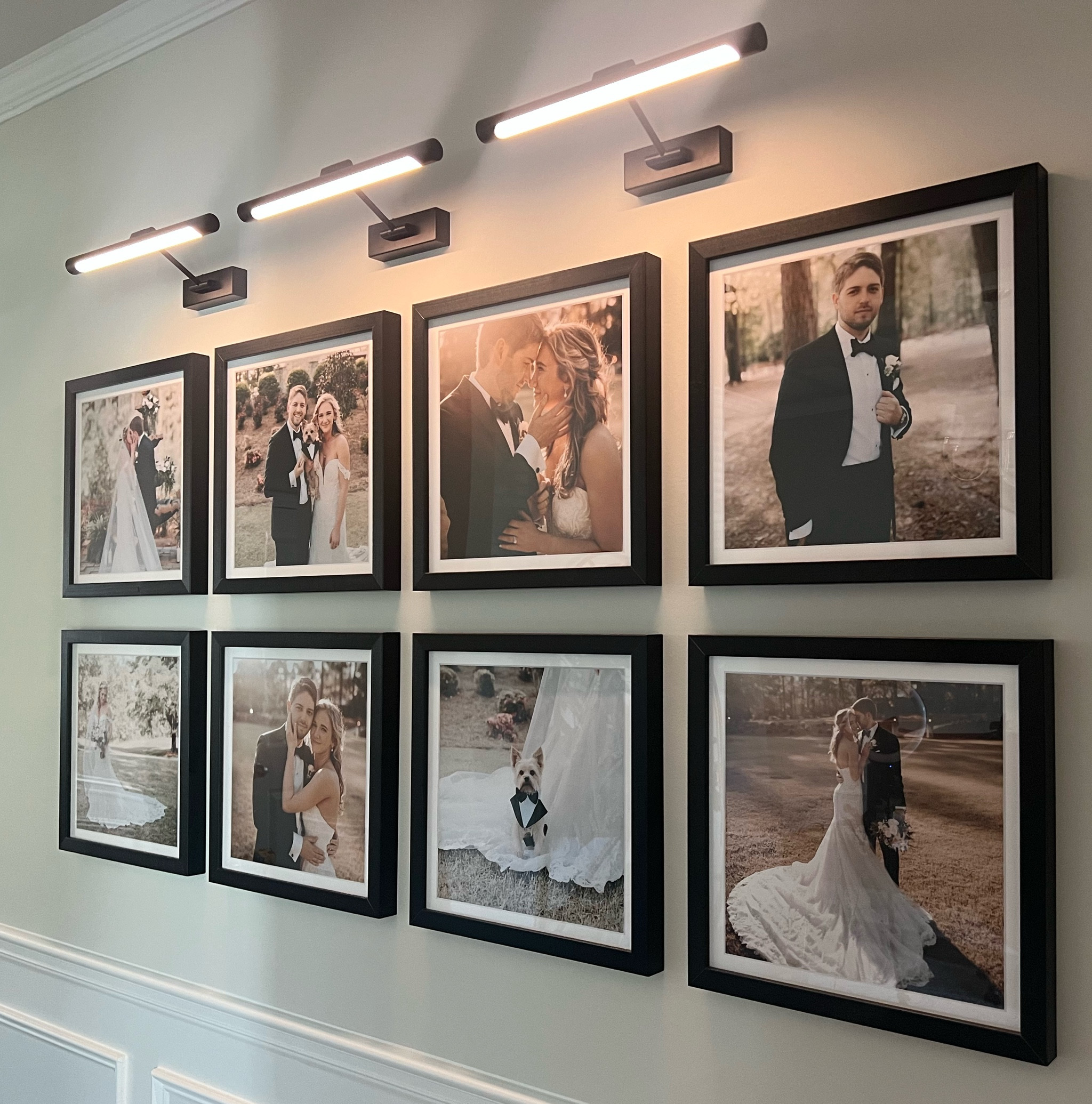 Hang our wedding gallery wall with us! 

Link to gallery lights: https://amzn.to/3E7y2vP
.
.
.

#AchievableHome #BetterHalfBuilds #DIY #Upgrade #GalleryWall