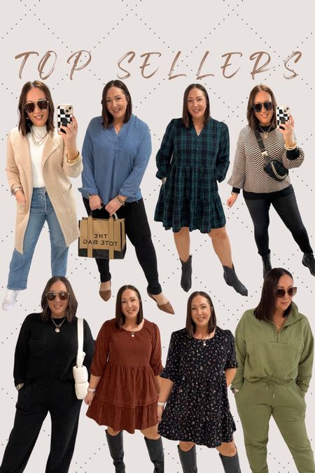 Last weeks top sellers!  Top left to right:  XL sweater cardigan, Large chambray tunic top, Large dress, XL sweater. 

Bottom left to right: XL sweater set, Large dress, Large dress, XXL top and XL bottoms in the jogger set. #amazonfinds #walmartfashion

#LTKSeasonal #LTKmidsize #LTKfindsunder50