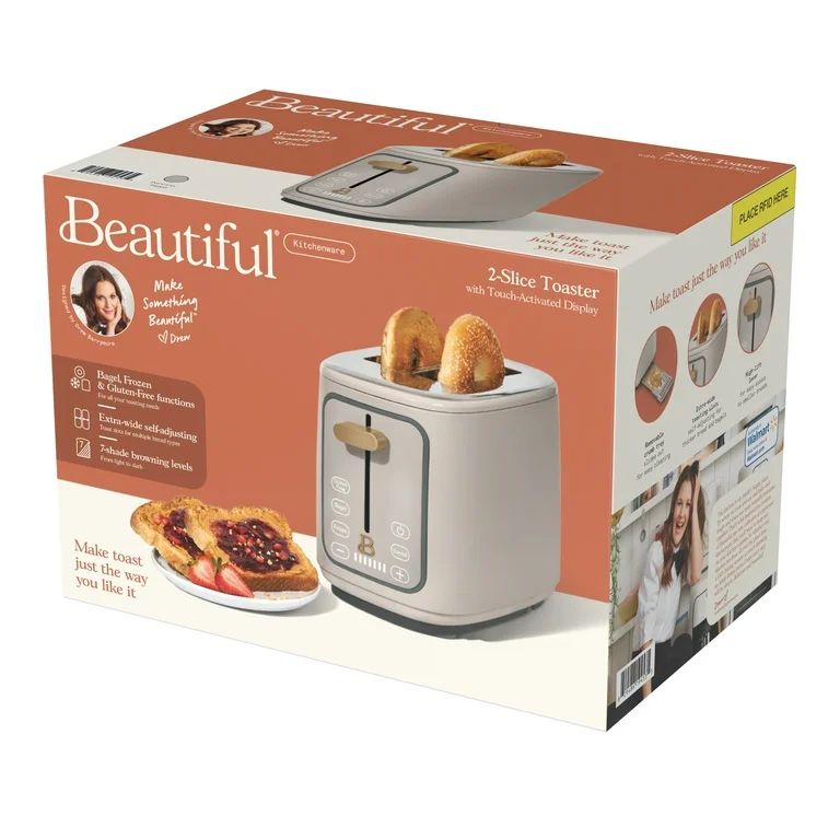 Beautiful 2 Slice Toaster with Touch-Activated Display, Porcini Taupe by Drew Barrymore | Walmart (US)