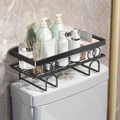 Coucheta Black Alloy Steel Over-Toilet Bathroom Organizer - Single Layer No-Drilling Storage Shelf, Above Toilet Rack, Back Organizer | Target