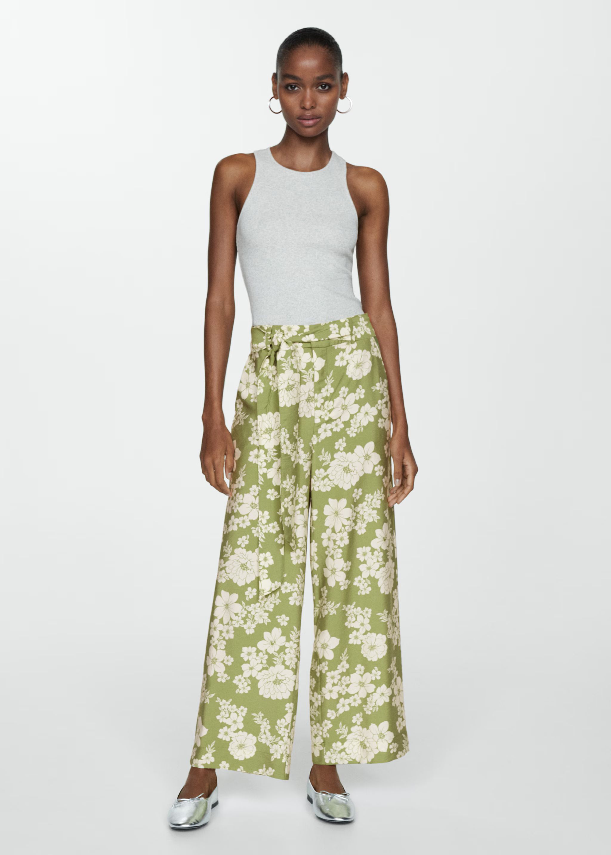 Bow printed pants - Woman | MANGO USA | MANGO (US)