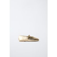 Zara - Metallic Ballet Flats - Gold - 9½ (6.4 Inches) - Kids | Zara US