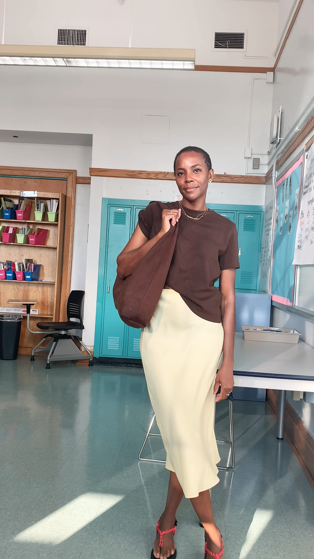 This butter, yellow satin skirt outfit paired with a chocolate brown tea is the perfect mix of soft and Rich tones. The satin skirt adds a touch of elegance and movement while the chocolate tea keeps the look grounded and effortlessly wearable this color combination feels elevated, but still easy for every day wear perfect for brunch date night or a polish casual look. soft satin texture with Rich natural contrast, easy elevated everyday outfit. She color, parent, perfect for spring and summer styling style with sandals or heels for a dress your look or sneakers for a more relaxed vibe. #LTKButteryellow #LTKSatinskirt #LTKChocolatebrown #LTKchicoutfit #LTKModernstyle#LTKoutfitinspo￼

#LTKOver40 #LTKU #LTKootd
