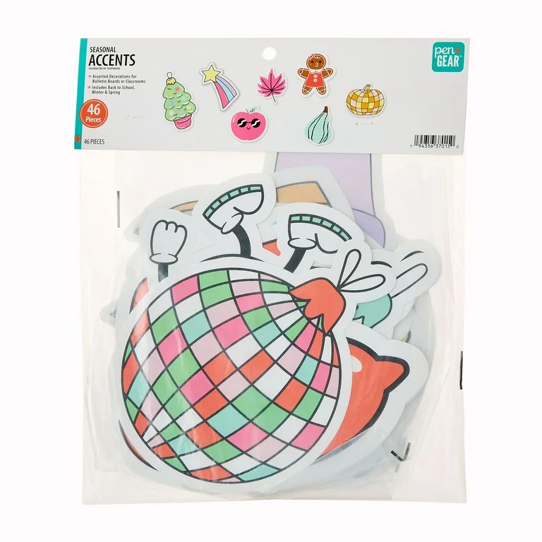 Pen+Gear Multicolor Seasonal Bulletin Board Decoration Accents, 46 Pieces | Walmart (US)