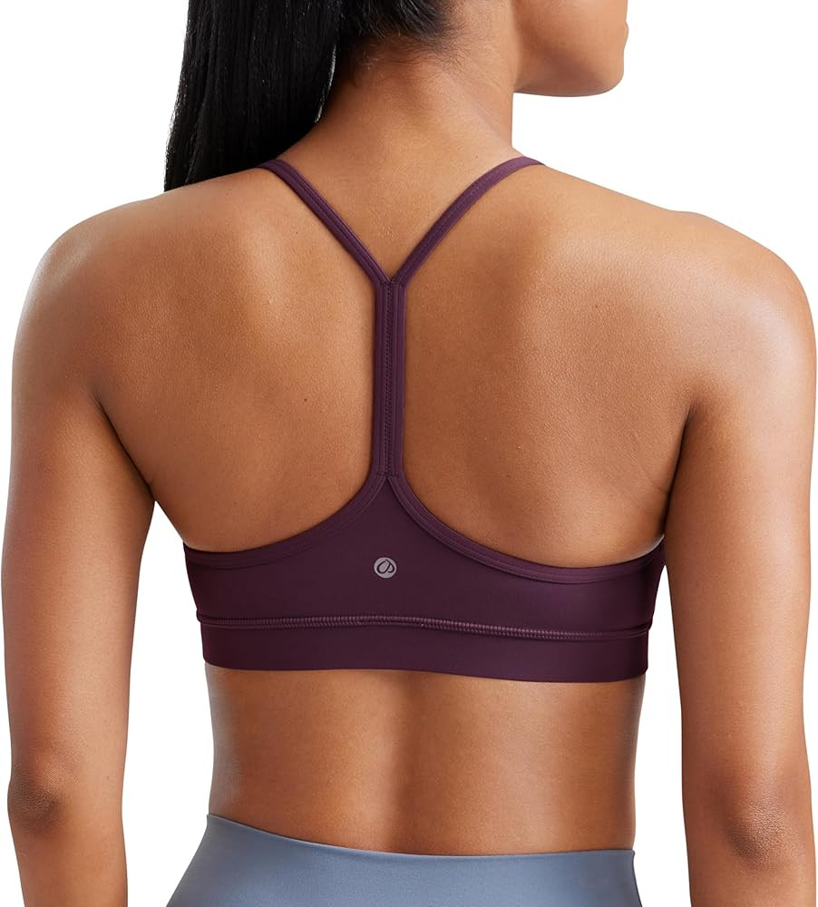 CRZ YOGA Butterluxe Womens Y Back Sports Bra - Padded Racerback Low Impact Spaghetti Thin Strap W... | Amazon (US)
