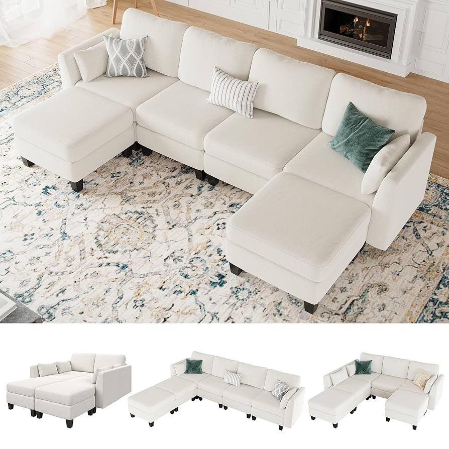 Modular Sectional Sofa, Convertible U Shaped Sofa Couch with High Density Memory Foam, Modern U S... | Amazon (US)