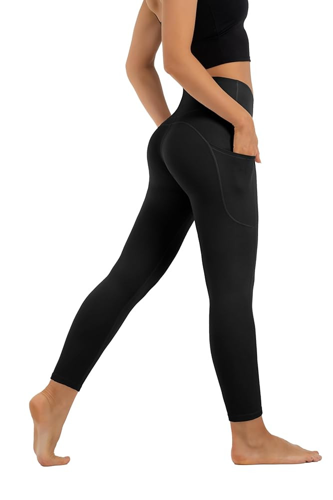 High Waisted Leggings for Women with Pockets-Tummy Control Yoga Pants for Lounge Workout Athletic | Amazon (US)