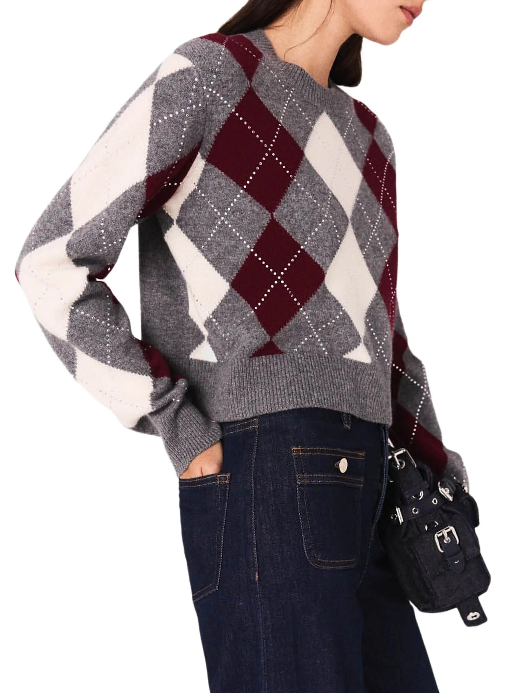 Cropped Argyle Jumper | Saks Fifth Avenue
