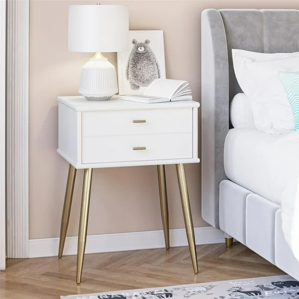 Little Seeds Valentina 1 Drawer Nightstand, White | Walmart (US)