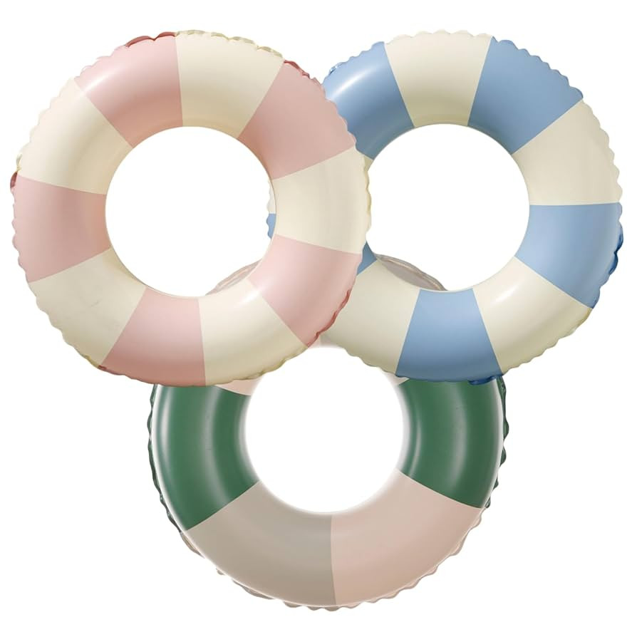 Pool Floats Swimming Rings for Kids, Age 5-10 Inflatable Swim Tubes Ring Toys with 11" Inner, Bea... | Amazon (US)