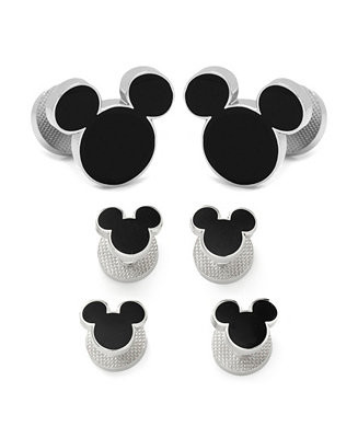 Men's Mickey Mouse Silhouette Cufflinks and Stud Set, 6 Piece Set | Macy's