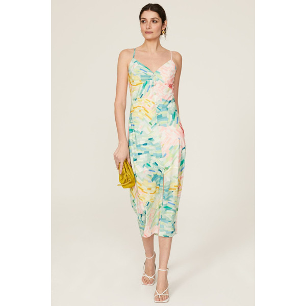 Slate & Willow Watercolor Slip Dress green-multicolored-print | Rent the Runway