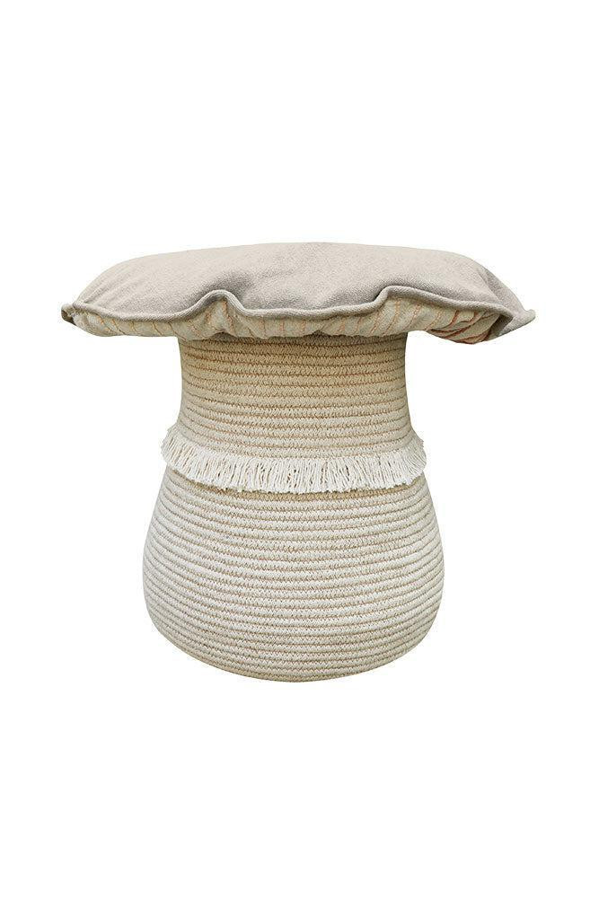 Storage Basket Giant Mushroom Basket: 1' 6" X Ø1' 4"; Cushion: Ø2' - Lorena Canals Usa | Lorena Canals