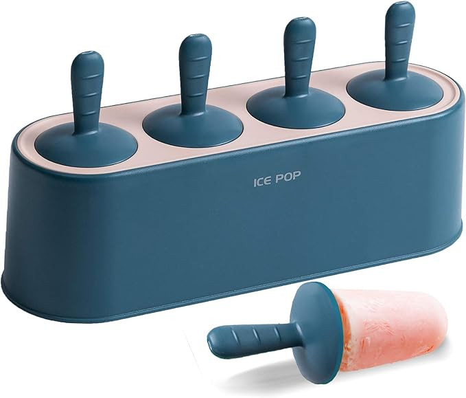 Popsicle Mold Set 4 Pieces Homemade Silicone Popsicle Maker Kid Easy Release Ice Cream Molds Reus... | Amazon (US)