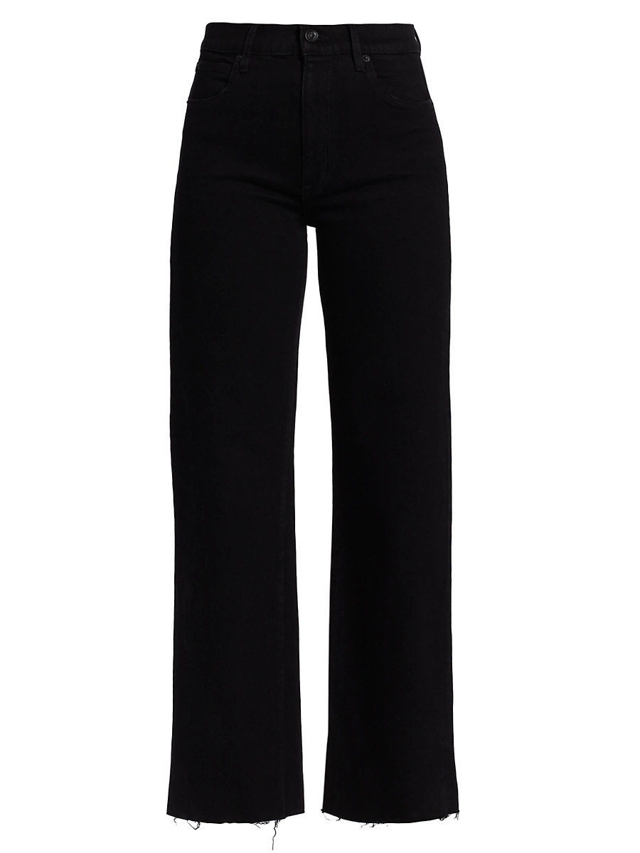 Women's Grace High-Rise Wide-Leg Jeans - Jet Black - Size 31 | Saks Fifth Avenue