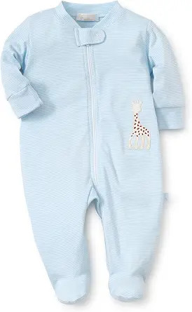 Kissy Kissy Baby Boys and Girls 100% Pima Cotton Sophie Stripe 2-Way Zip Front Footie Pajamas | Amazon (US)