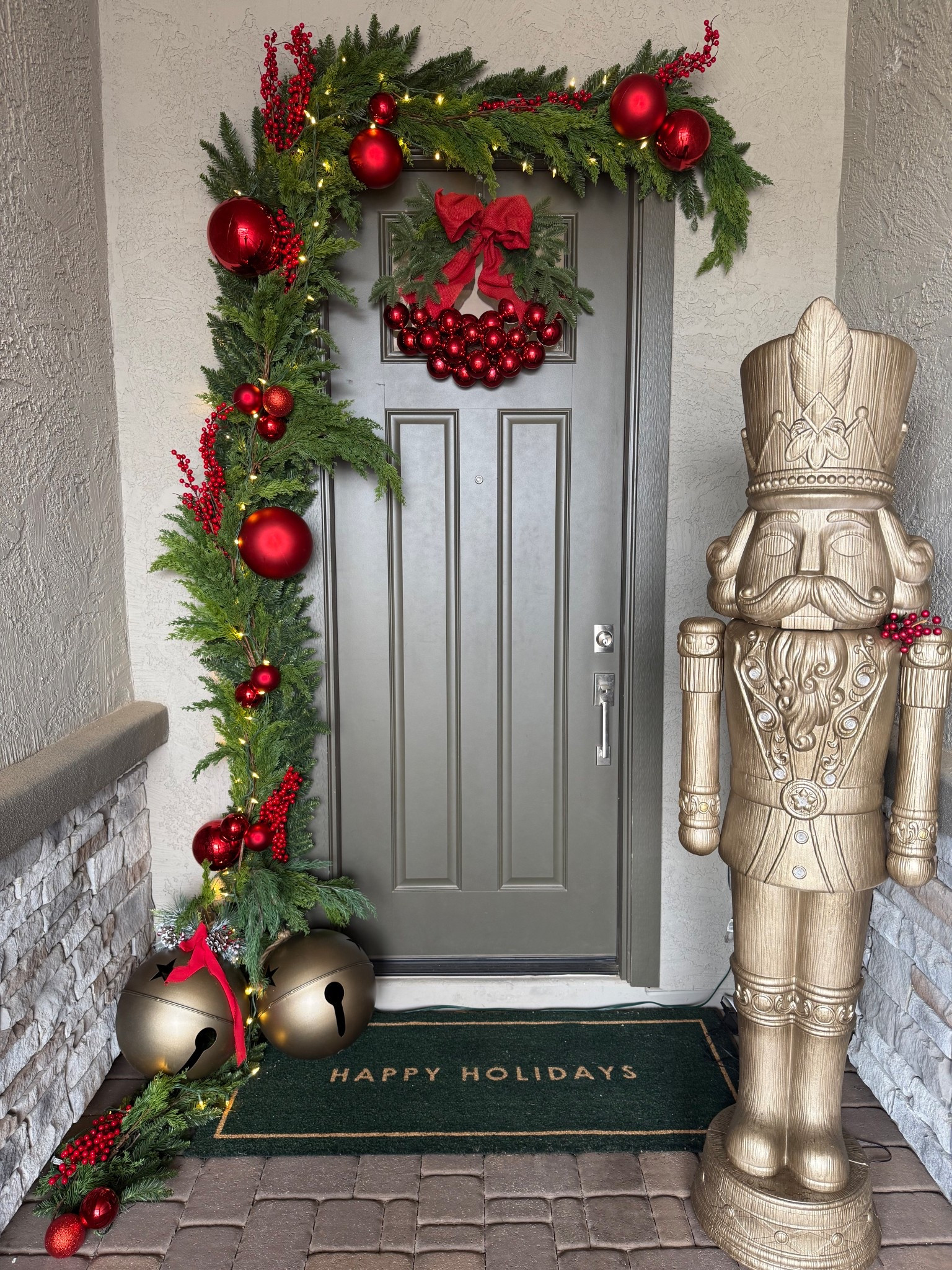Holiday Door Decor 
6 ft nutcracker 

#LTKSeasonal #LTKHome #LTKHoliday