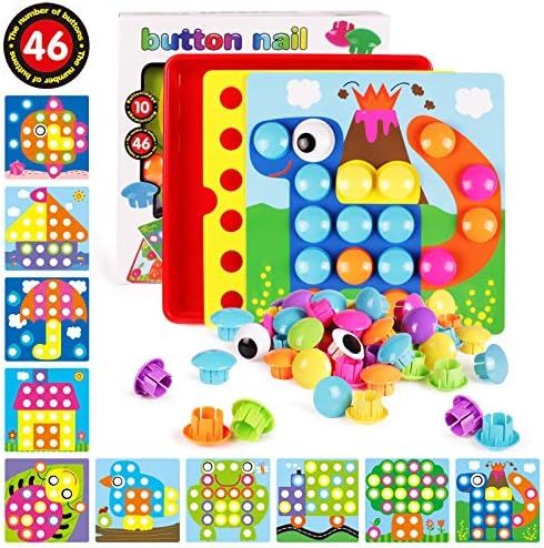 AMOSTING Color Matching Mosaic Pegboard Early Learning Educational Toys for Boys and Girls | Amazon (US)